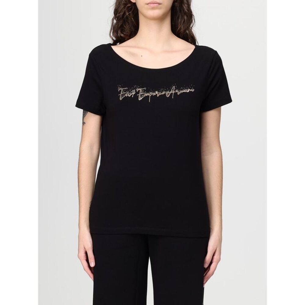 Ea7 Women Cotton T-Shirt With Sequin Logo Ea7